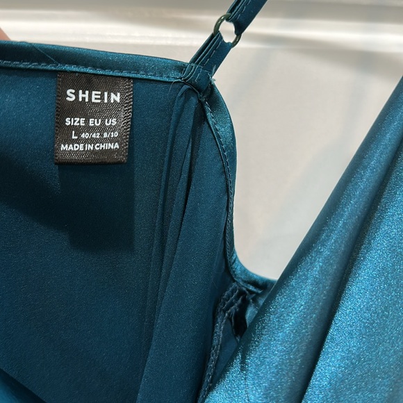 Slinky Dark Teal Shein Cocktail Dress - Picture 6 of 6